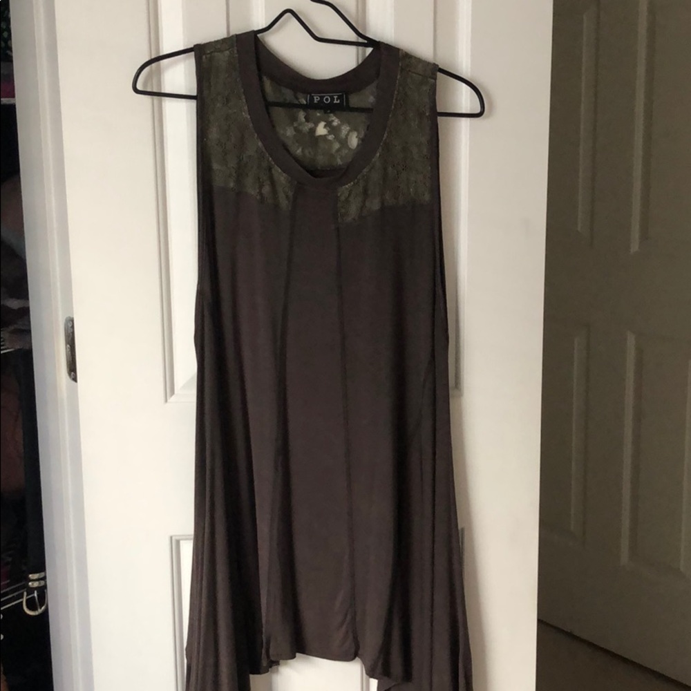 Brown with lace top Detail flowy dress